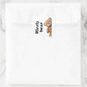 Rizzly cute teddy bear design funny quote quadratischer aufkleber (Tasche)