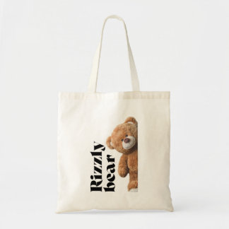 Rizzly cute teddy bear design funny quote tragetasche