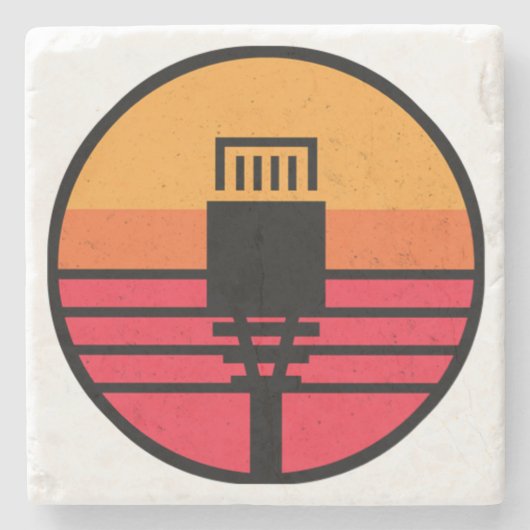 RJ 45-Stecker Steinuntersetzer (Vorderseite)