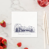 RLCC Clubhouse Sketch - 3 Ply Paper Napkin Serviette (Beispiel)