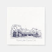 RLCC Clubhouse Sketch - 3 Ply Paper Napkin Serviette (Vorderseite)