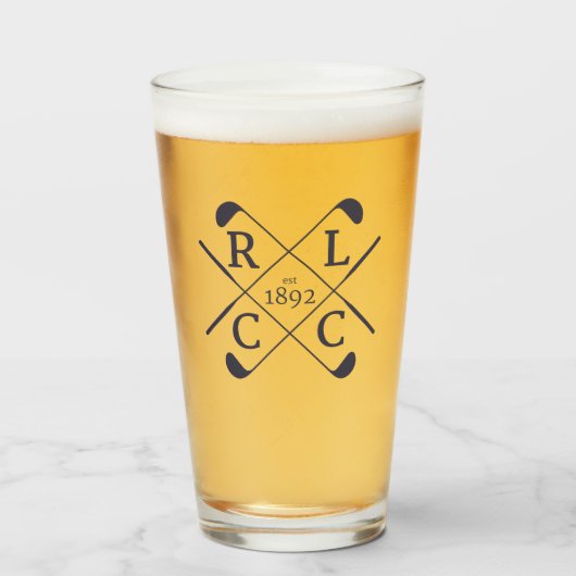 RLCC Pint Glasses - Raute Golf Logo Glas (Vorne (Gefüllt))
