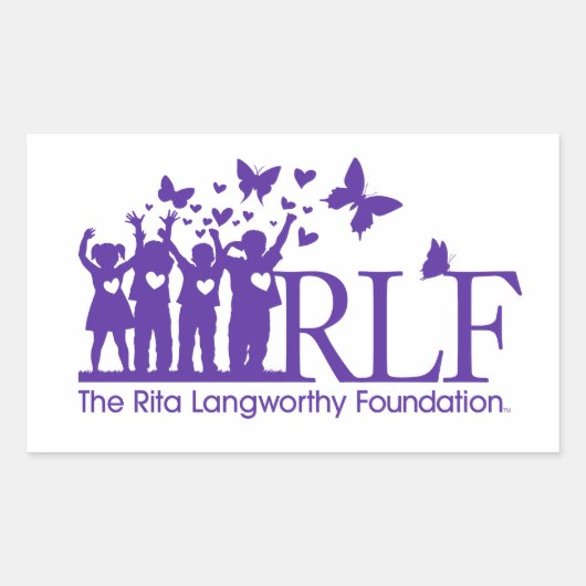 RLF-Logo-Rectangle-Aufkleber, glänzend Rechteckiger Aufkleber (Vorderseite)