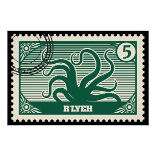 R'lyeh Post Briefmarke Poster