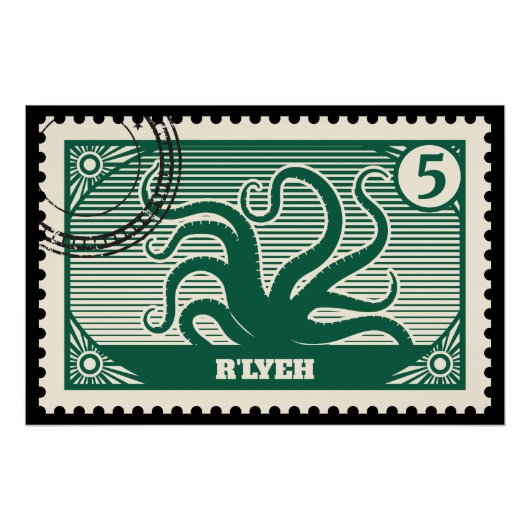 R'lyeh Post Briefmarke Poster (Vorderseite)