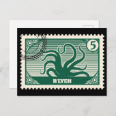 R'lyeh Post Briefmarke Postkarte (Vorne/Hinten)