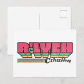 R'lyeh Retro Label Cthulhu Postkarte (Vorne/Hinten)