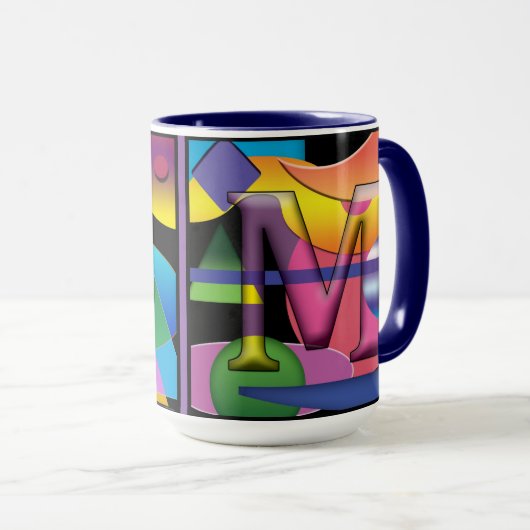 RM mit Monogramm Kaffee-Tasse Tasse (VorderseiteRechts)