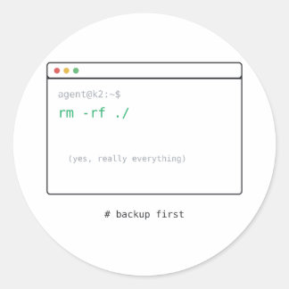 rm -rf / - Dev Sticker Geschenk