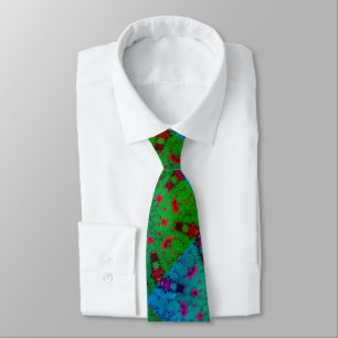 rmdesignflo55 Krawatte BLUE GREEN NIEDLICH Neck Ti
