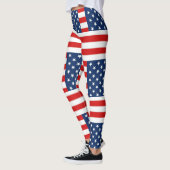 rmdesignflo55 USA Flag auf rotem Hintergrund Leggings (Links)