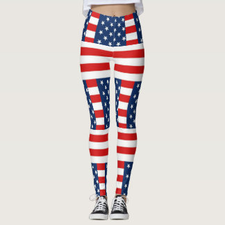 rmdesignflo55 USA Flag auf rotem Hintergrund Leggings