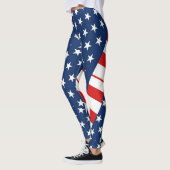 rmdesignflo55 USA Flag Leggings - roter Hintergrun (Links)