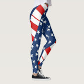 rmdesignflo55 USA Flag Leggings - roter Hintergrun (Rechts)