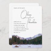 RMNP Winter Mountain Wedding Einladung (Vorne/Hinten)