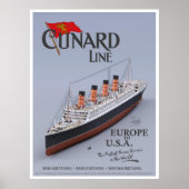 RMS Aquitania - Cunard Line (fiktives Plakat) Poster (Vorne)