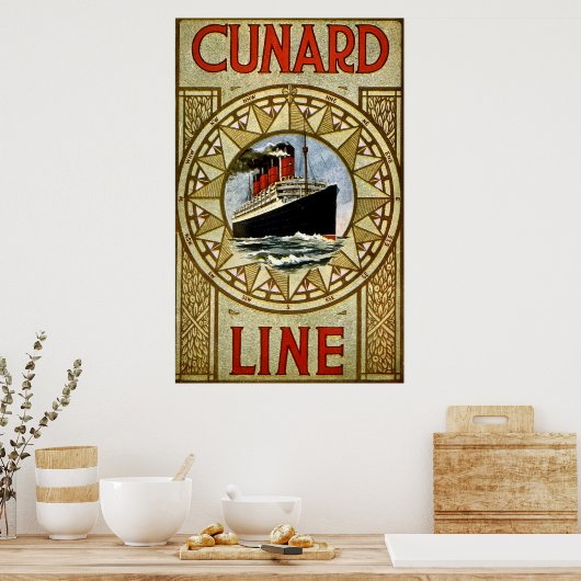 RMS Berengaria Vintag Cunard Line Poster (Küche)