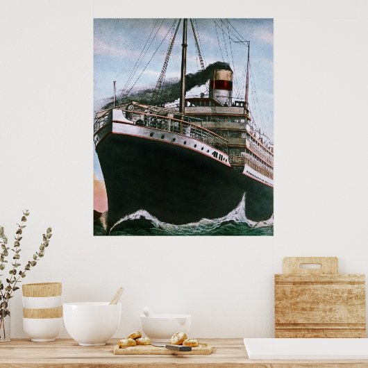 RMS Carpathia kommt zur Rettung von RMS Titanic Poster (Küche)