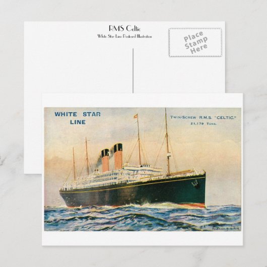 RMS Celtic Postkarte (Vorne/Hinten)