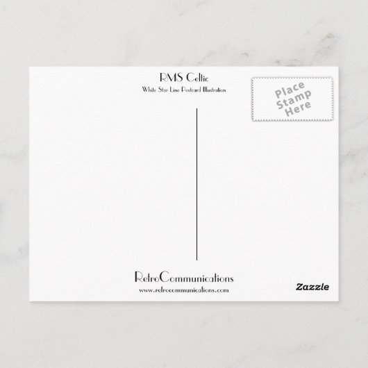 RMS Celtic Postkarte (Rückseite)