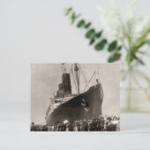 RMS Lusitania kommt 1907 nach New York Postkarte (Stehend Vorderseite)