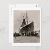 RMS Lusitania kommt 1907 nach New York Postkarte (Vorne/Hinten)