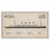 RMS Lusitania - Pläne für ein Schiffskonzept - SD Aufkleber (Vorderseite)