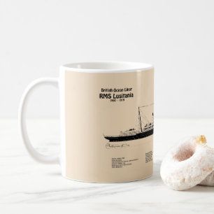 RMS Lusitania - Pläne für ein Schiffskonzept - SD Kaffeetasse