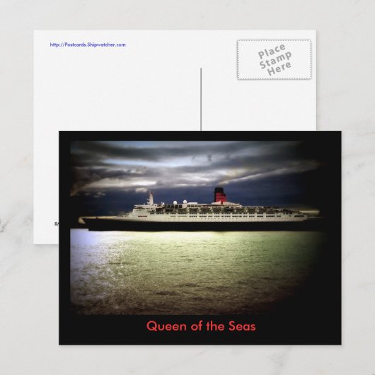 RMS Queen Elizabeth 2 Postkarte (Vorne/Hinten)