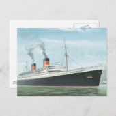 RMS Queen Elizabeth Sailing Postkarte (Vorne/Hinten)