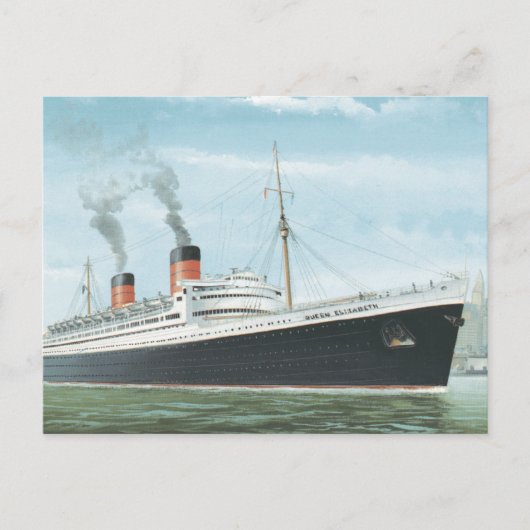 RMS Queen Elizabeth Sailing Postkarte (Vorderseite)