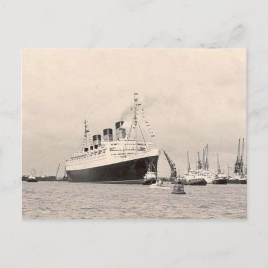 RMS Queen Mary Maiden Voyage PostCard Postkarte (Vorderseite)