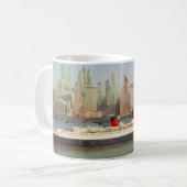 RMS Queen Mary Sailing New York 1950er Kaffeetasse (Vorderseite Links)