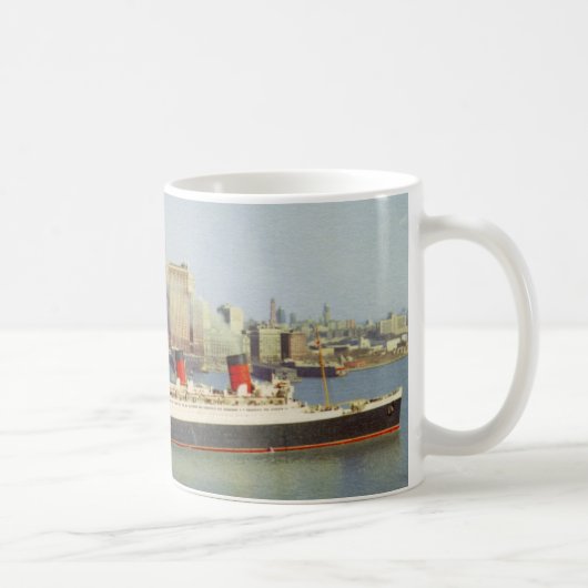 RMS Queen Mary Sailing New York 1950er Kaffeetasse (Rechts)