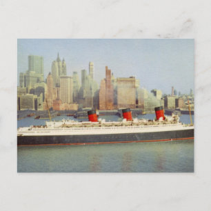 RMS Queen Mary Sailing New York in den 1950er Jahr Postkarte