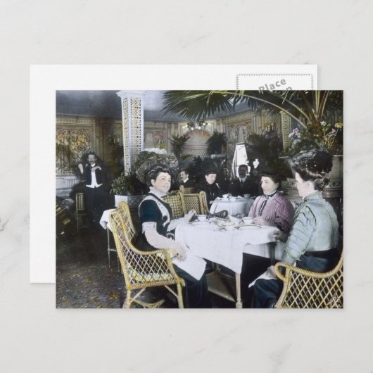 RMS Titanic 1. Klasse Passagiere genießen Luxus Postkarte (Vorne/Hinten)