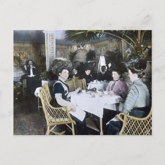 RMS Titanic 1. Klasse Passagiere genießen Luxus Postkarte (Vorderseite)