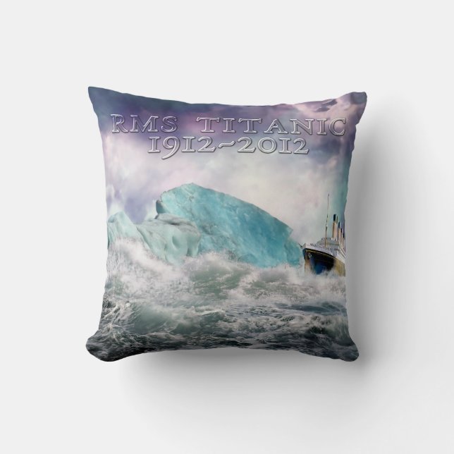 RMS Titanic and Iceberg Painting Pillow Kissen (Vorderseite)