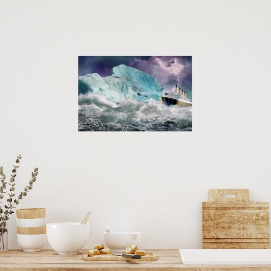 RMS Titanic and Iceberg Painting Poster (Küche)