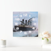 RMS Titanic Belfast Irland Vintag Quadratische Wanduhr (Zuhause)