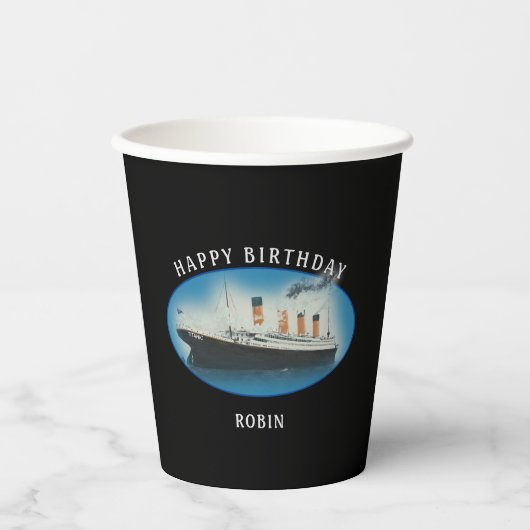 RMS Titanic Black Birthday Paper Cups Pappbecher (Vorderseite)