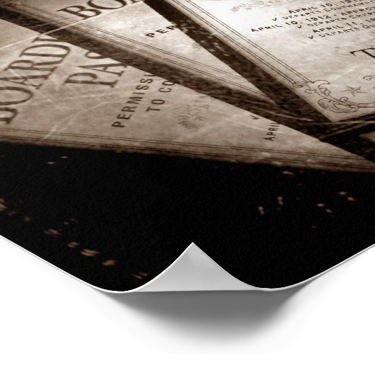 RMS Titanic Boarding Passes Poster (Ecke)