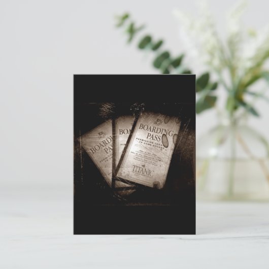 RMS Titanic Boarding Passes Postkarte (Stehend Vorderseite)