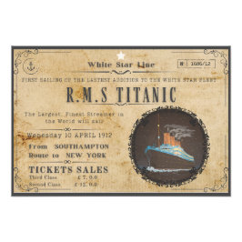 RMS TITANIC BOARDING-WERBUNG FOTODRUCK