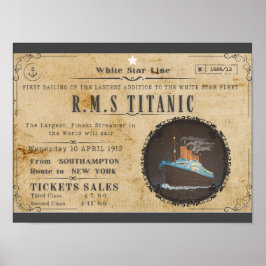 RMS TITANIC BOARDING-WERBUNG POSTER
