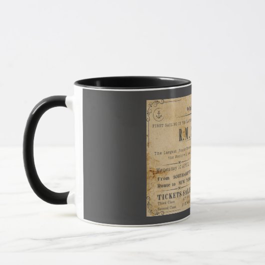 RMS TITANIC BOARDING-WERBUNG TASSE (Links)