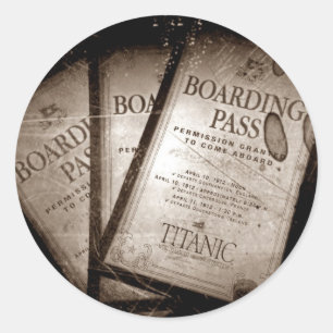 RMS Titanic Bordkarten Runder Aufkleber