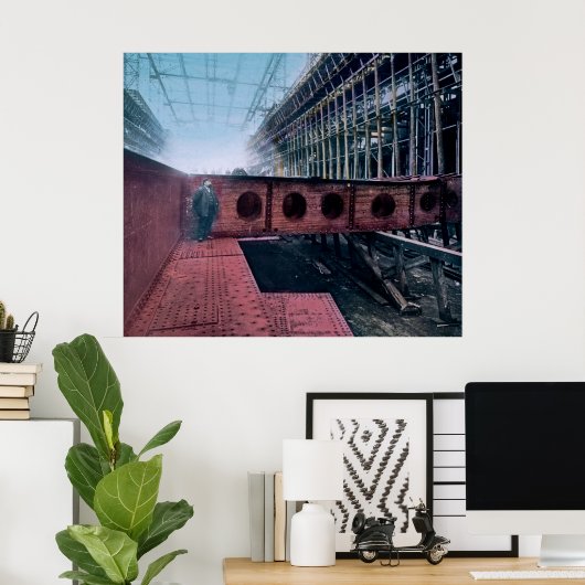 RMS Titanic Construction in Belfast Irland Poster (Heimbüro)