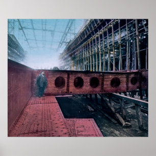 RMS Titanic Construction in Belfast Irland Poster