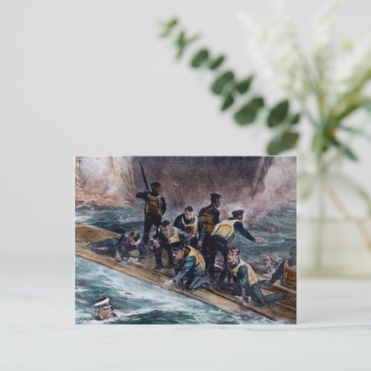 RMS Titanic Crew entkommt Behemoth Sinks Postkarte (Stehend Vorderseite)